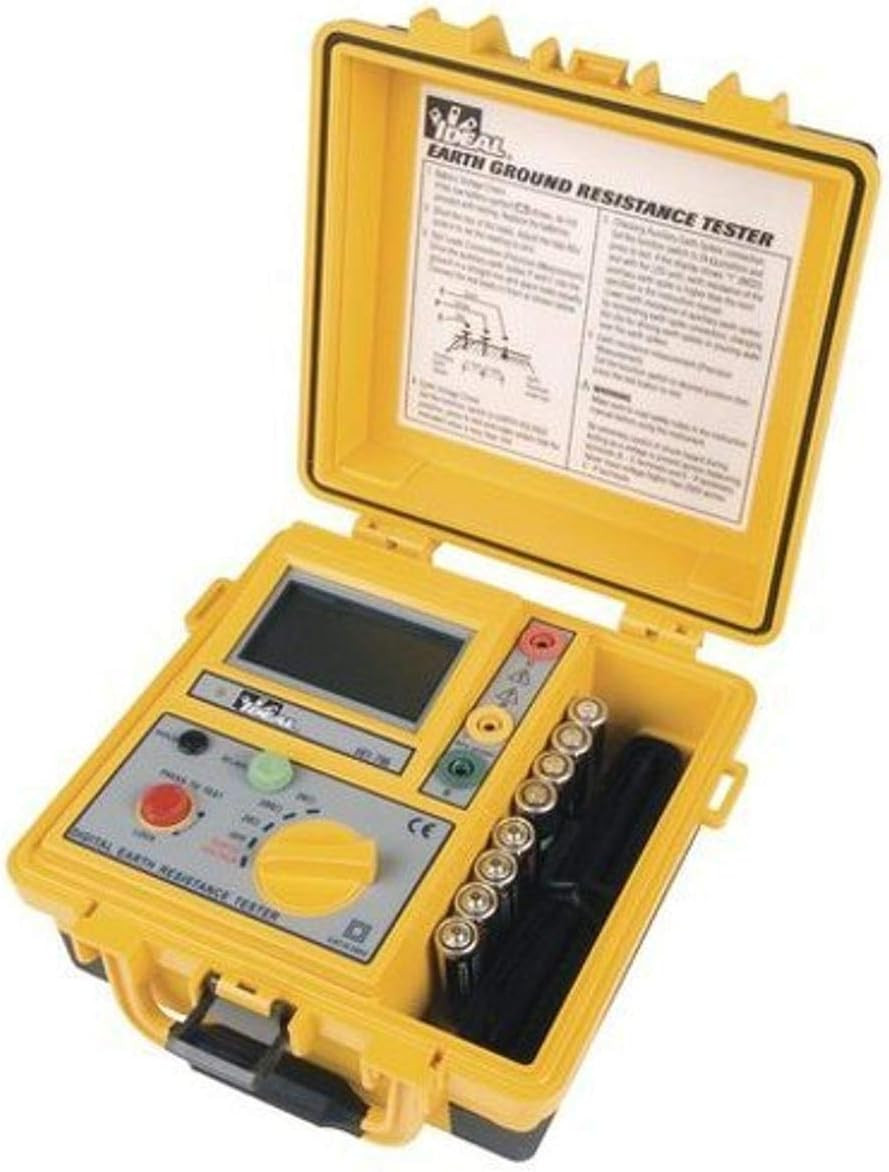 IDEAL Electrical 61-796 Earth Ground Resistance Tester, 3-Pole, Carrying Case In