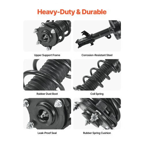 Front Shock Absorber Strut Assembly, 2Pcs Shock and Strut Assembly with Coil Spr