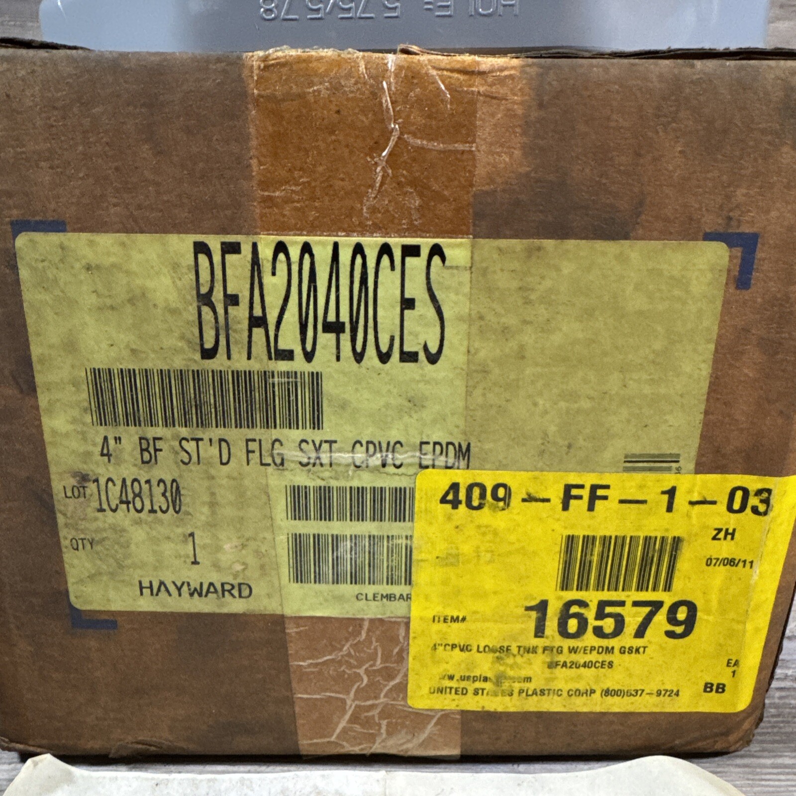 Hayward BFA2040CES 4” CPVC Tank Bulkhead Fitting Standard Flange EPDM Gasket New