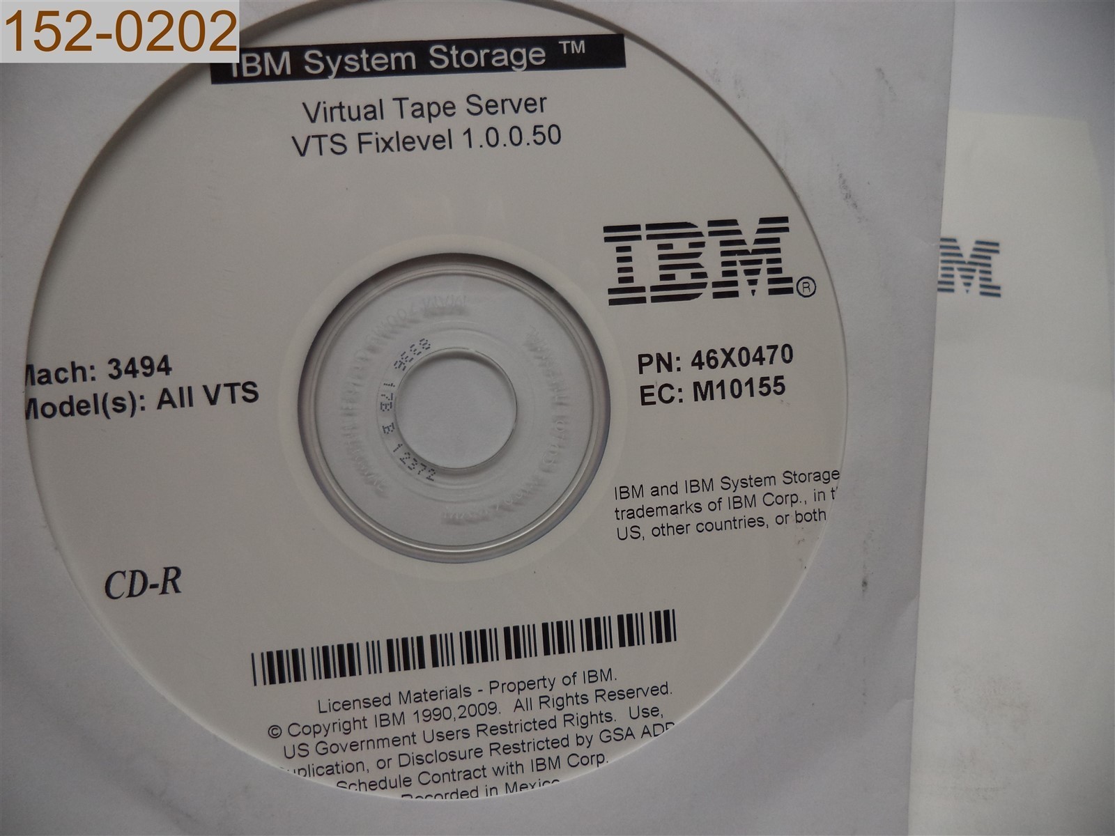IBM VTS Fix Level 1.0.0.50 46X0471 EC M10155, B18/B10/B20