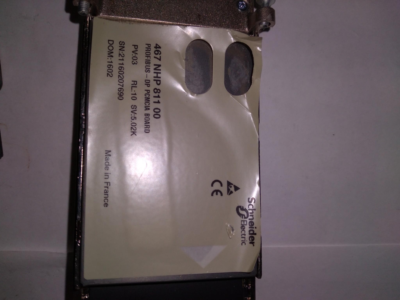 SCHNEIDER ELECTRIC 467 NHP 811 00 PROFIBUS-DP PCMCIA BOARD PV 03 RL 10 SV 5.02K
