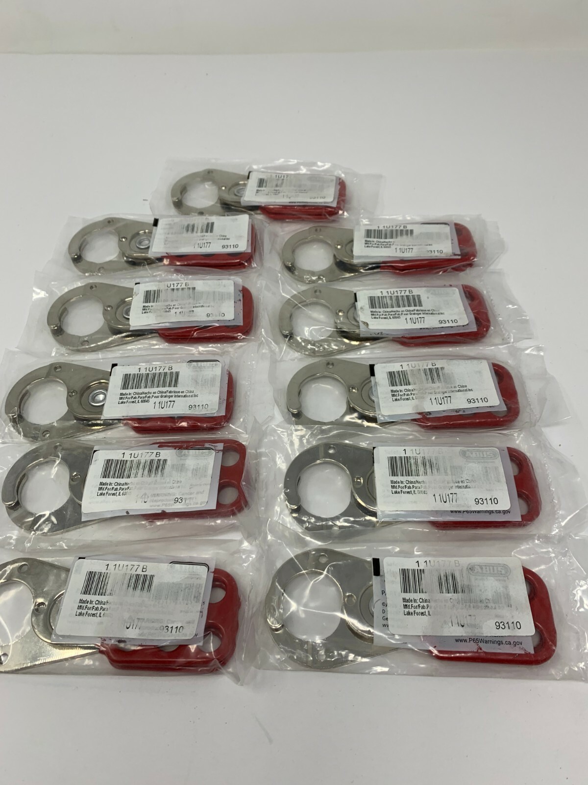 Lot of (11) ABUS 1U177B Snap-On Lockout Hasp Fast Free Shipping!