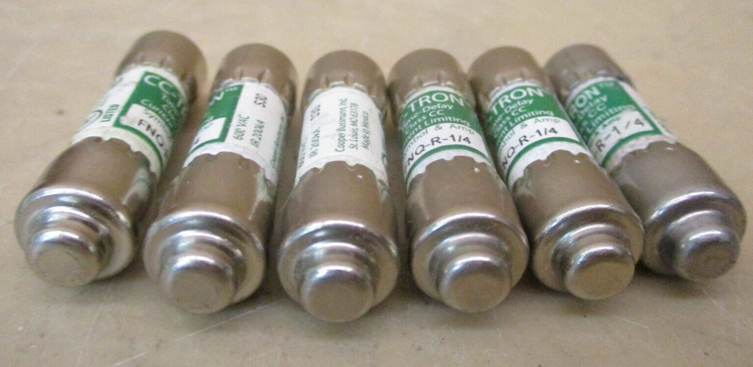 CC-Tron Fuse FNQ-R-1/4 Amp Time-Delay Current Limiting Lot of 6 Pieces 46724ISU