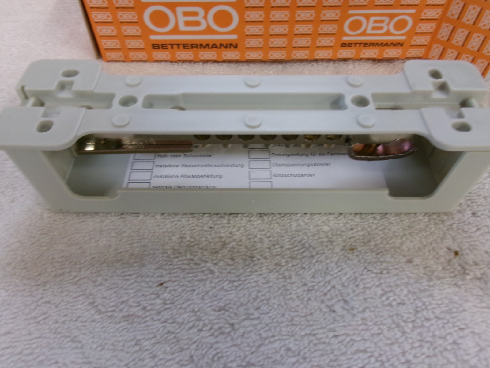 NIB OBO BETTERMANN Equipotential Bonding Rail grey 1809 5015073