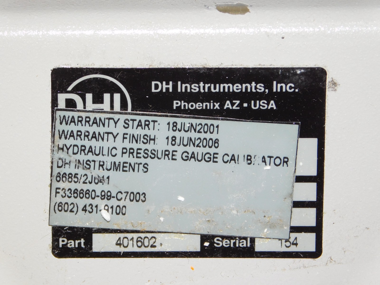 Fluke DHI 401602 OPG1-30000-AF Hydraulic Pressure Generator Controller 0-30000