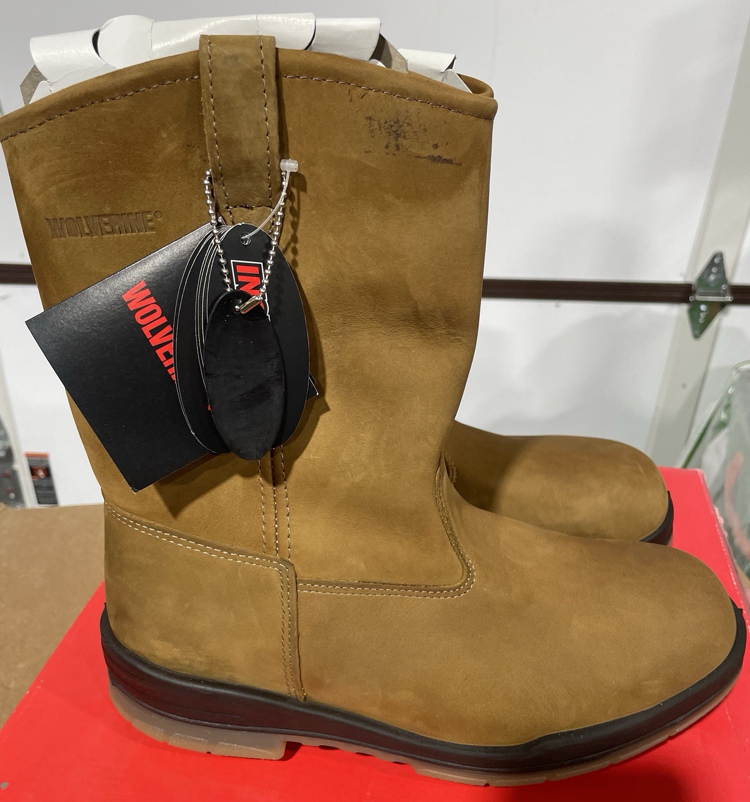Wolverine Men’s Steel Toe W03258 DuraShocks Wellington Stone 8.5 EW New