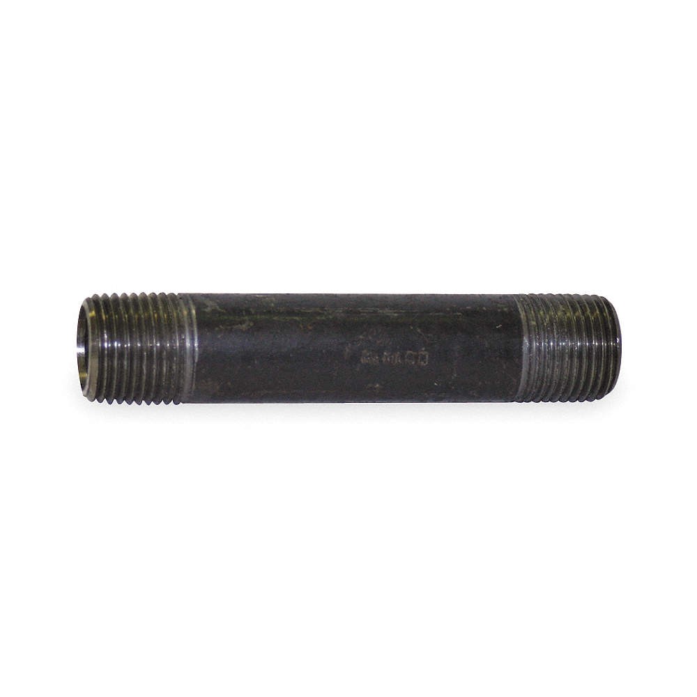BECK 0332613801 Black Pipe Nipple,Threaded,3/8×12 In 20H691