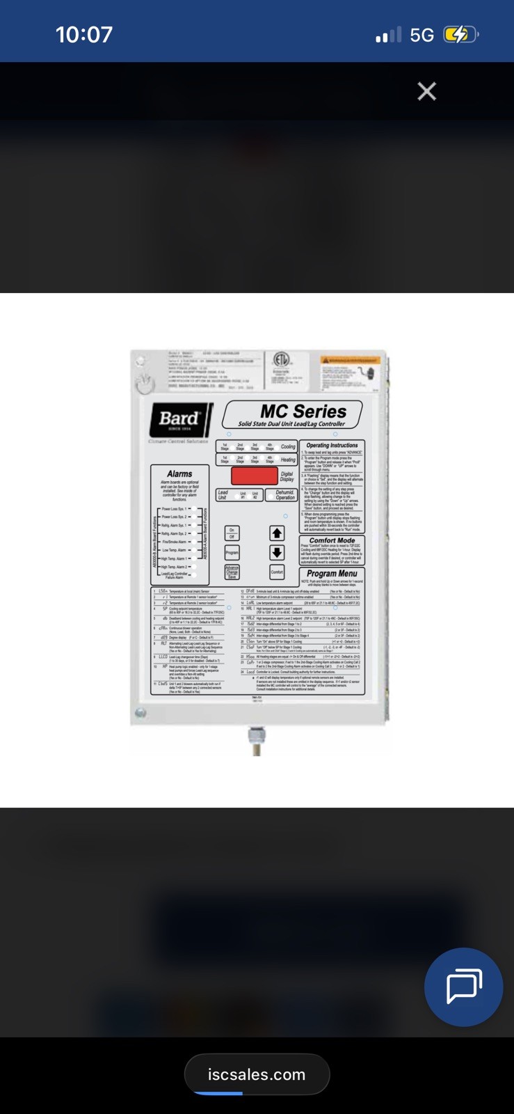 Bard MC4002-BC Solid State Lead Lag Controller w Enhanced Alarm & Ethernet Board