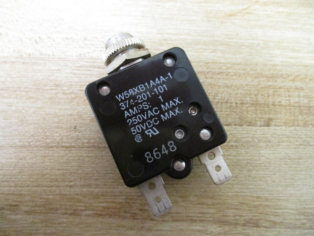 Potter & Brumfield W58XB1A4A-1 1 AMP Circuit Breaker 374-201-101 (Pack of 2)