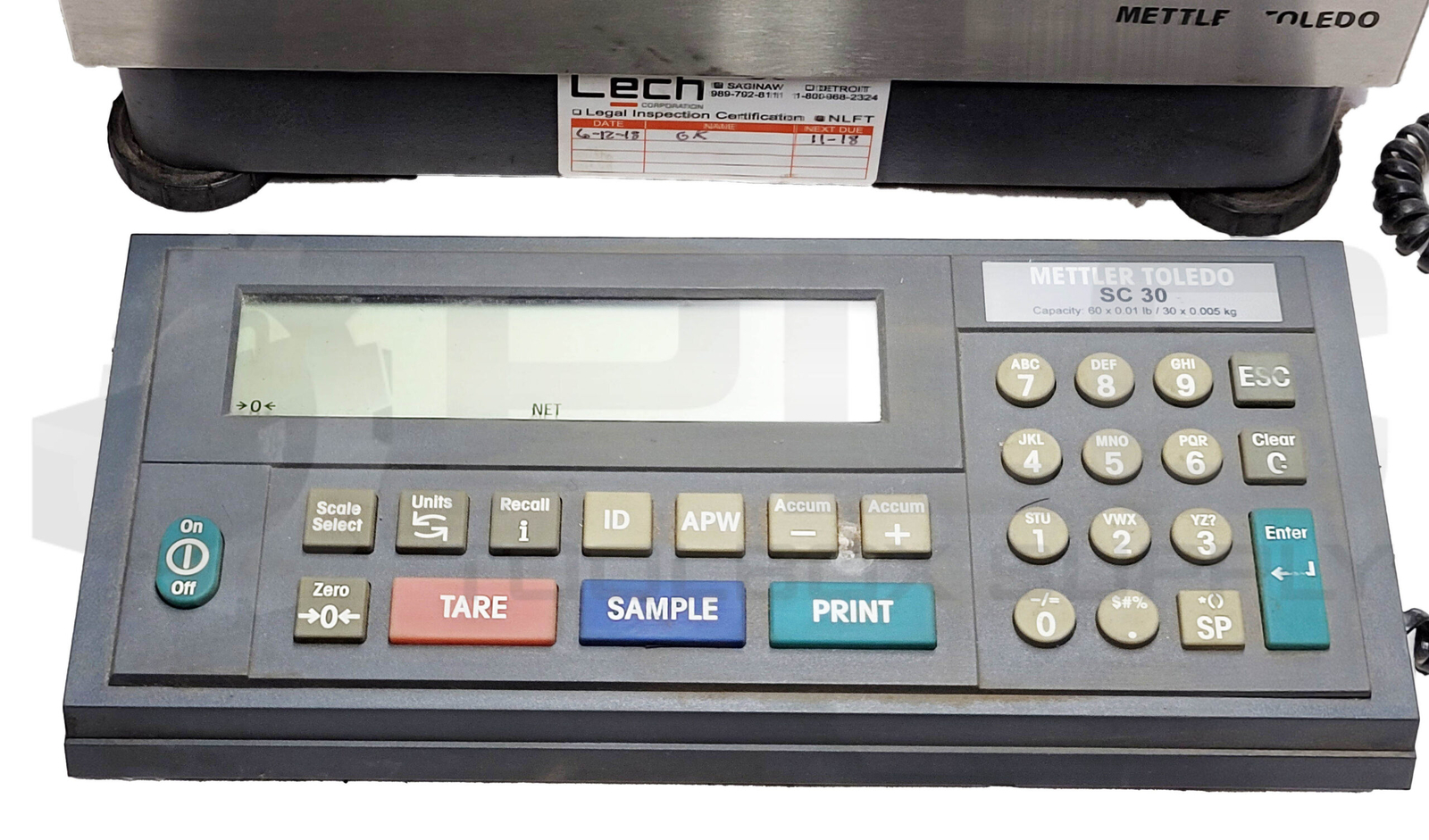 METTLER TOLEDO SC SCALE SC 30 60LB CAPACITY 24VDC