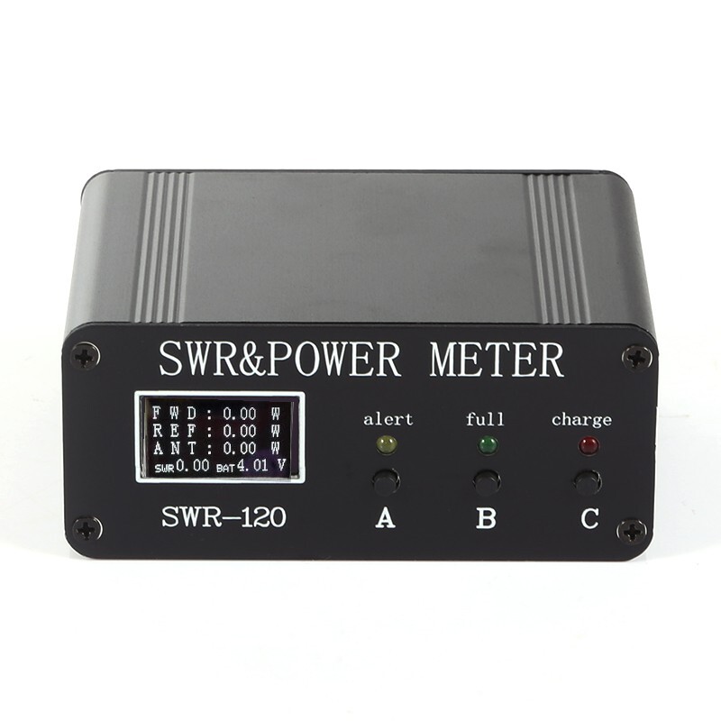 1.8M-50MHz 0.5W-120W SWR HF Short Wave SWR and Power Watt Meter + OLED + Battery