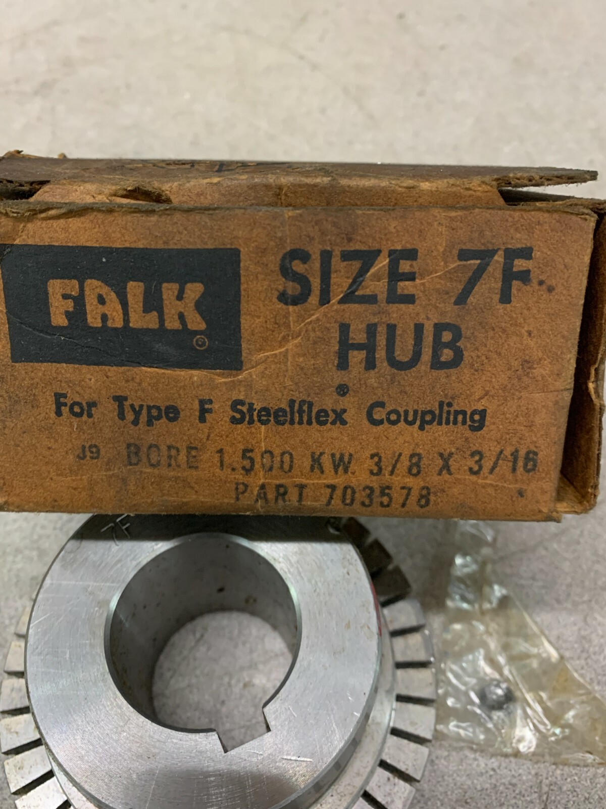 NEW IN BOX FALK 703578 SIZE 7F STEELFLEX COUPLING HUB 1.500 KW 3/8 X 3/16