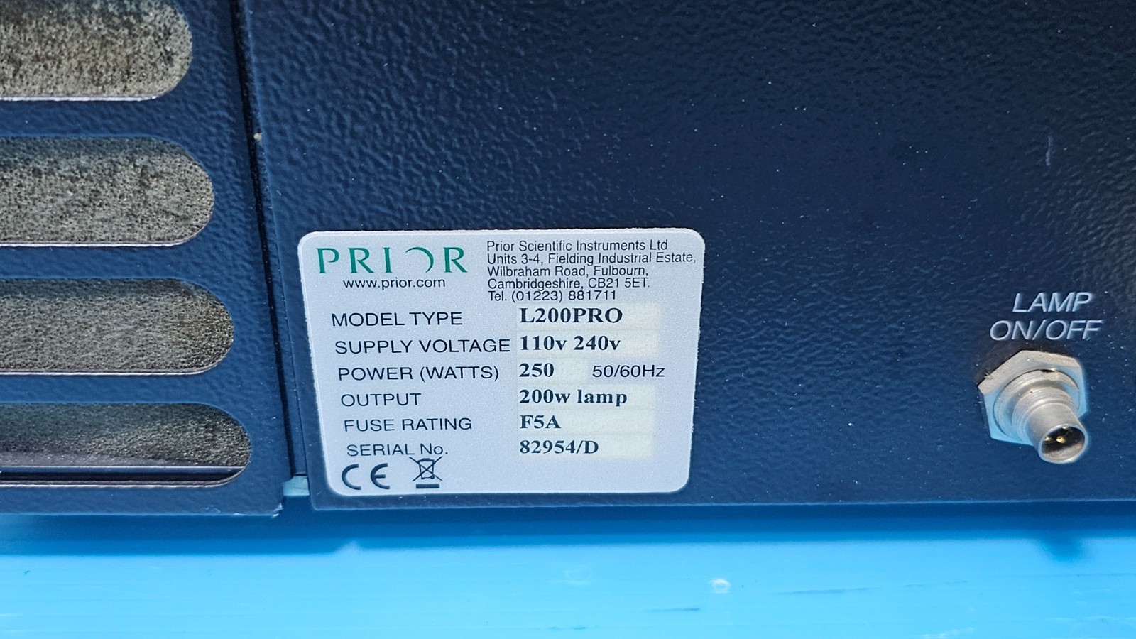 Prior Scientific Lumen 200Pro Model L200PRO Fluorescence Illuminator
