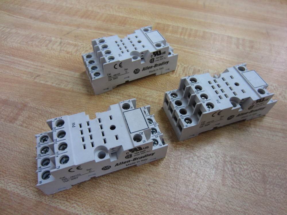 Allen Bradley 700-HN103 Relay Socket 700HN103 Grey (Pack of 3)