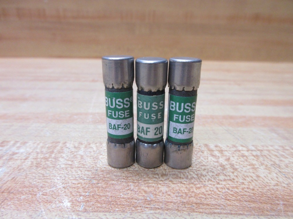 Buss BAF-20 Bussmann Fuse Cross Ref 1CR74 (Pack of 3)