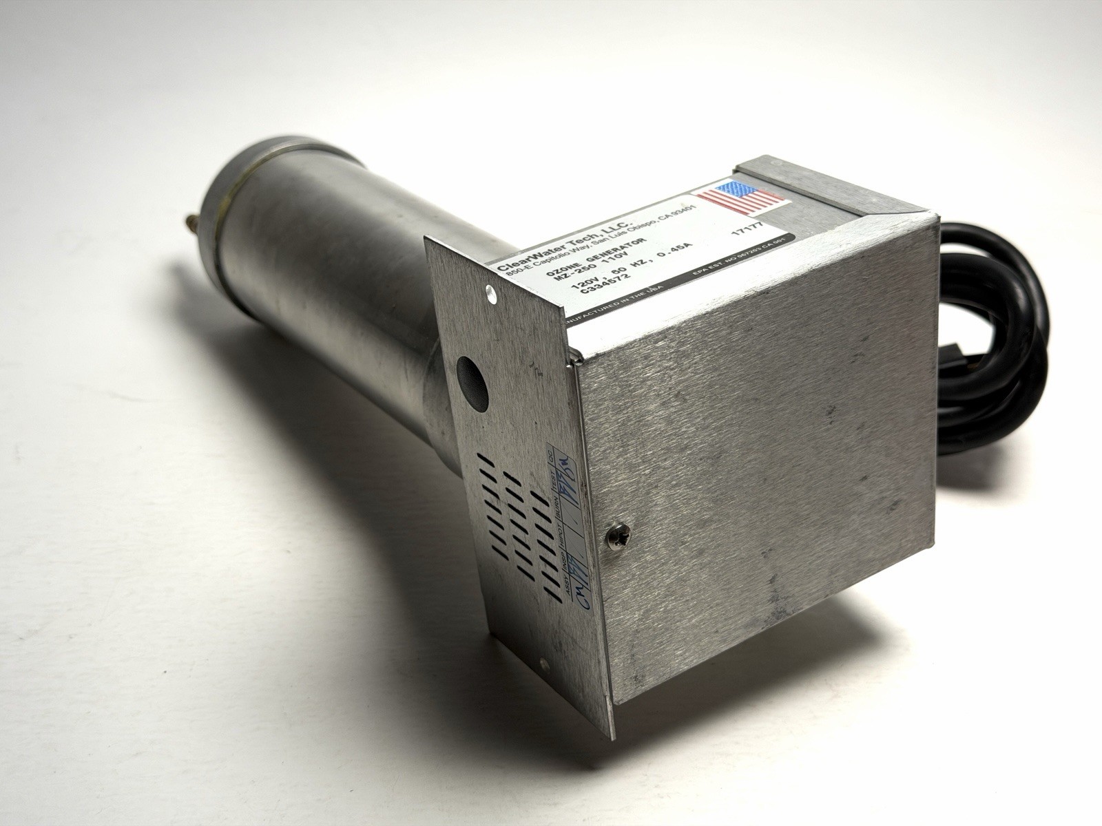 CLEARWATER TECH MZ-250 Ultraviolet Ozone Generator
