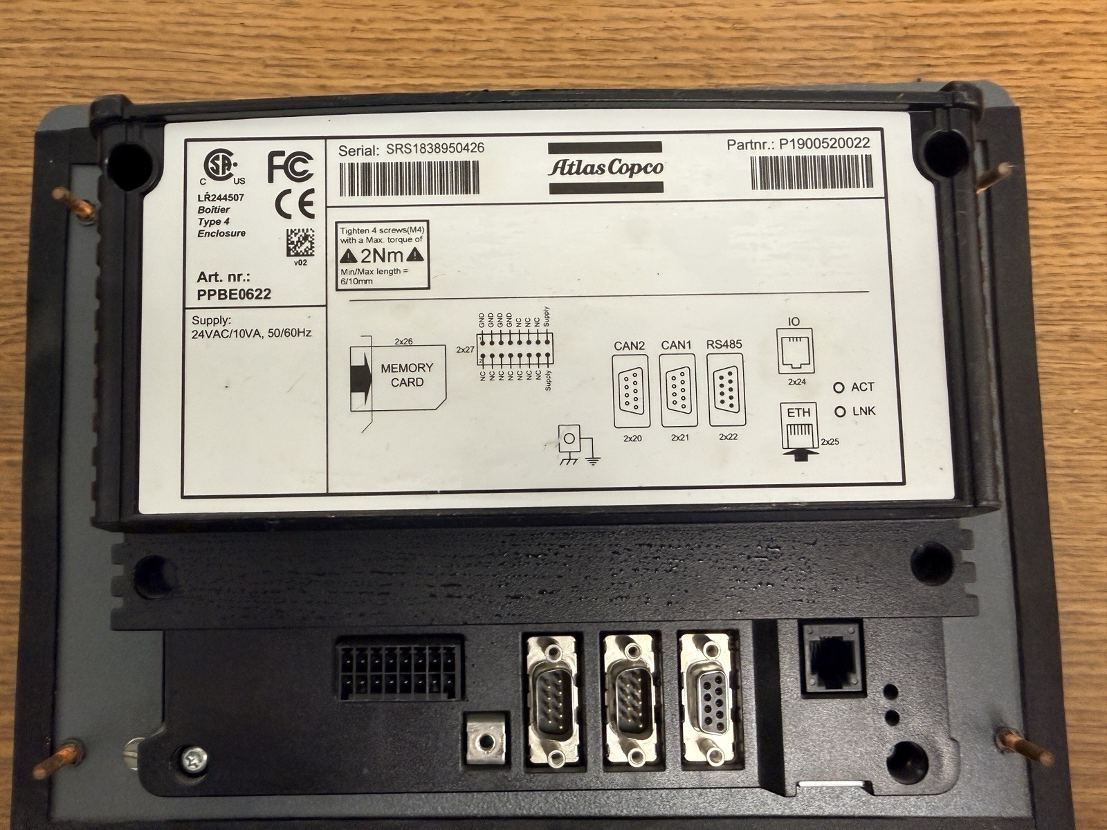 Atlas Copco Elektronikon Graphic Plus Compressor Controller / HMI Panel