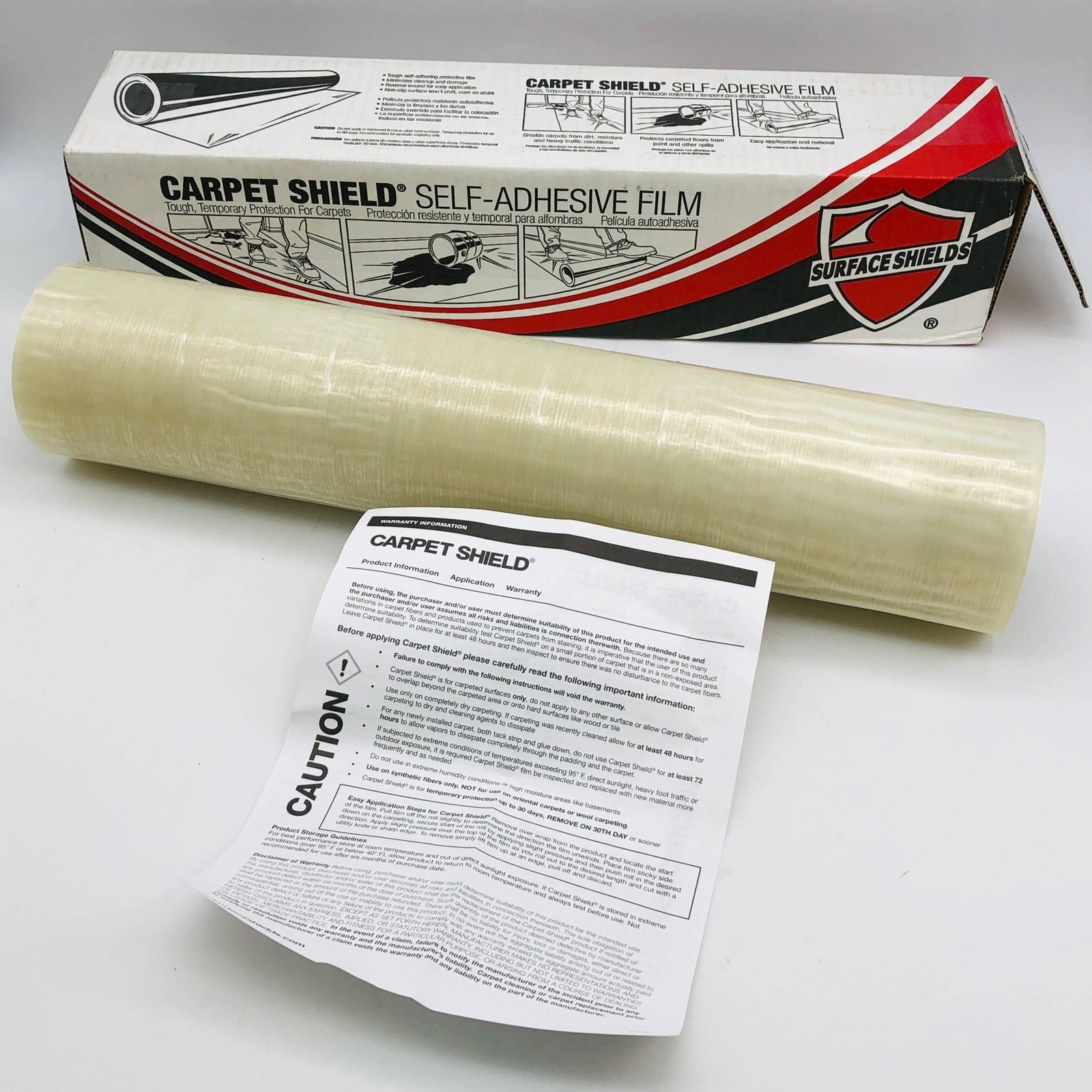 Surface Shield CSR21300 Carpet Film Self Adhesive 21″ x 200′ for 350 Sq Ft