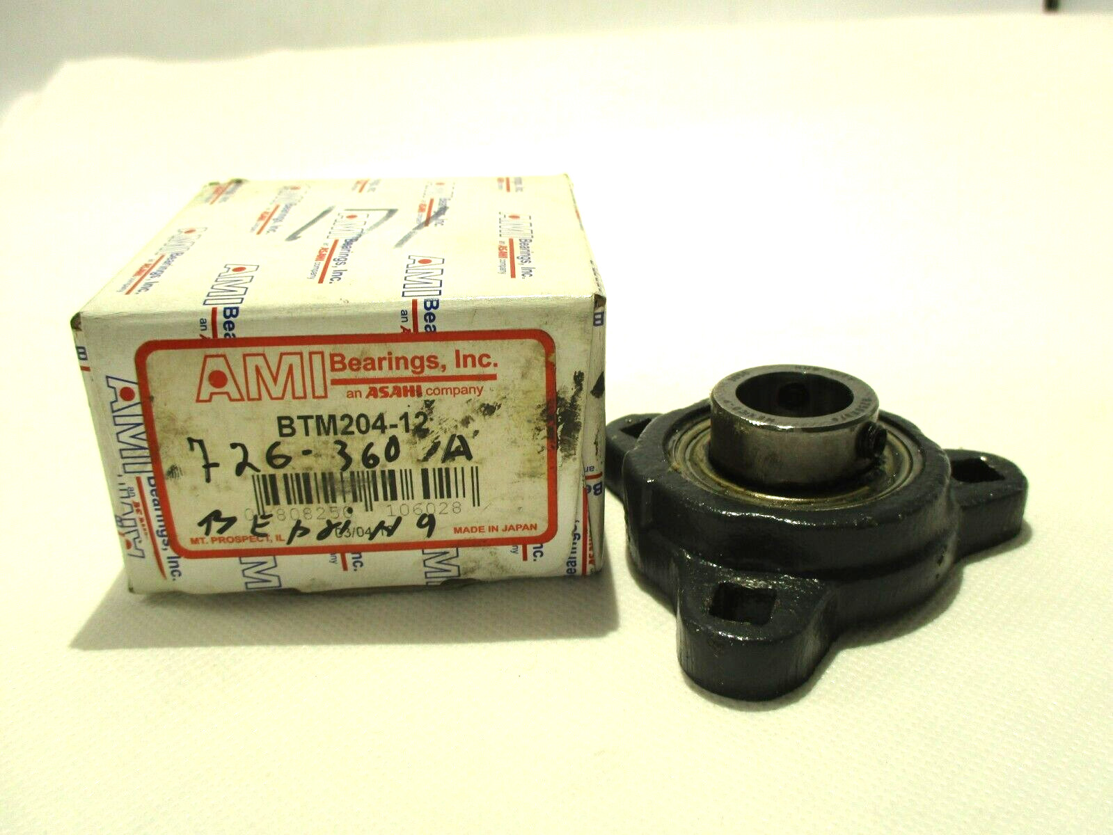 NEW AMI BTM204-12 3 BOLT FLANGE BEARING 3/4″ JAPAN