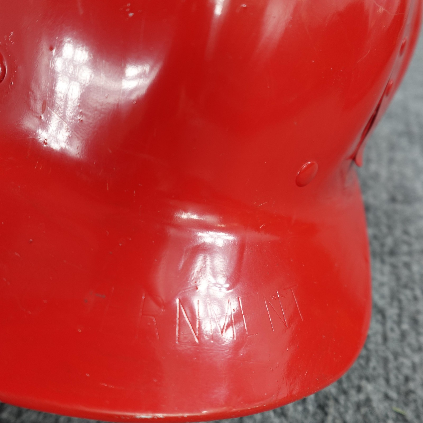 Aluminium Hard Hat Fibre-Metal SuperLite Helmet Red Government Embossed USA