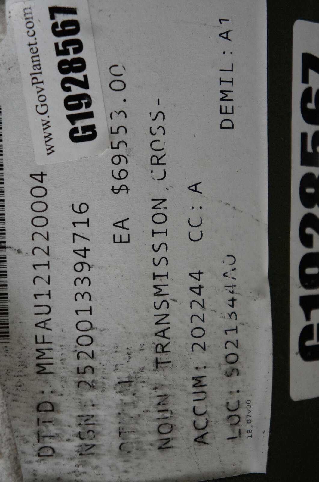 CLARK 13.5 HR 3610-2 Cross-Drive Transmission, M9-ACE, Re-Manufact & Steel Crate