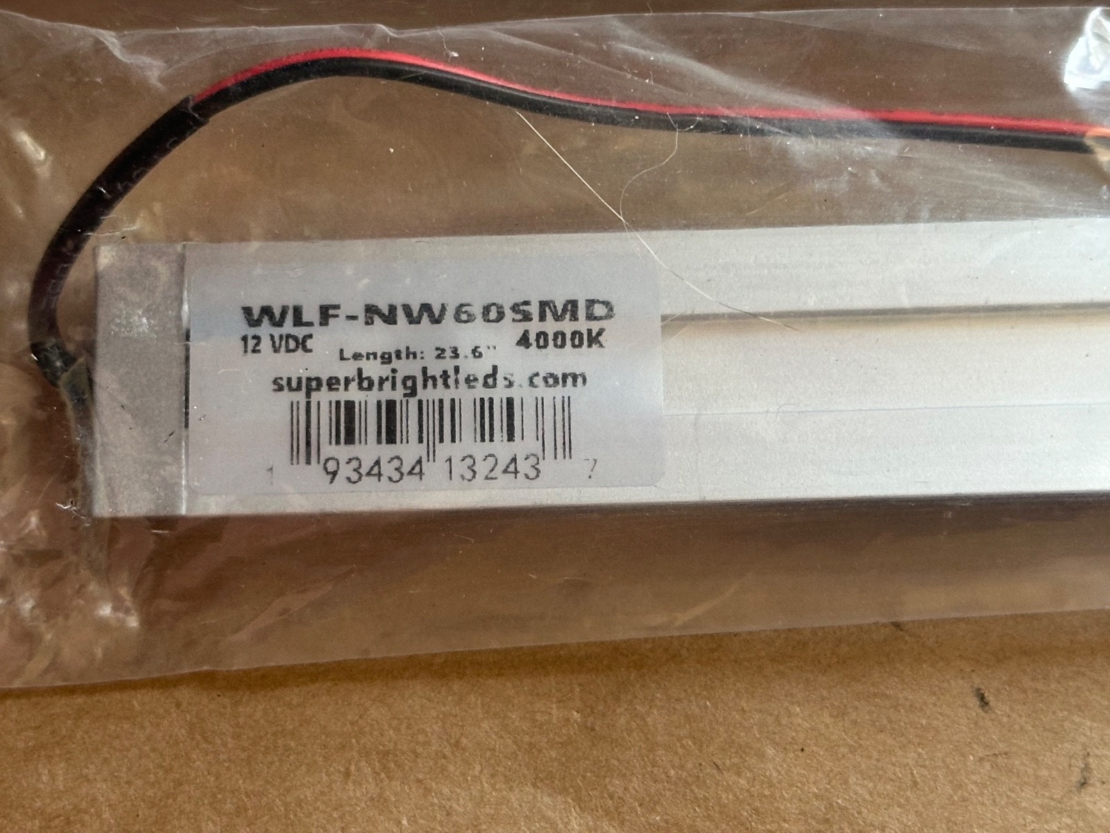 Lot of 2 Super Bright LEDs WLF-NW60SMD Light Strip 4000K Waterproof 2FT 12V