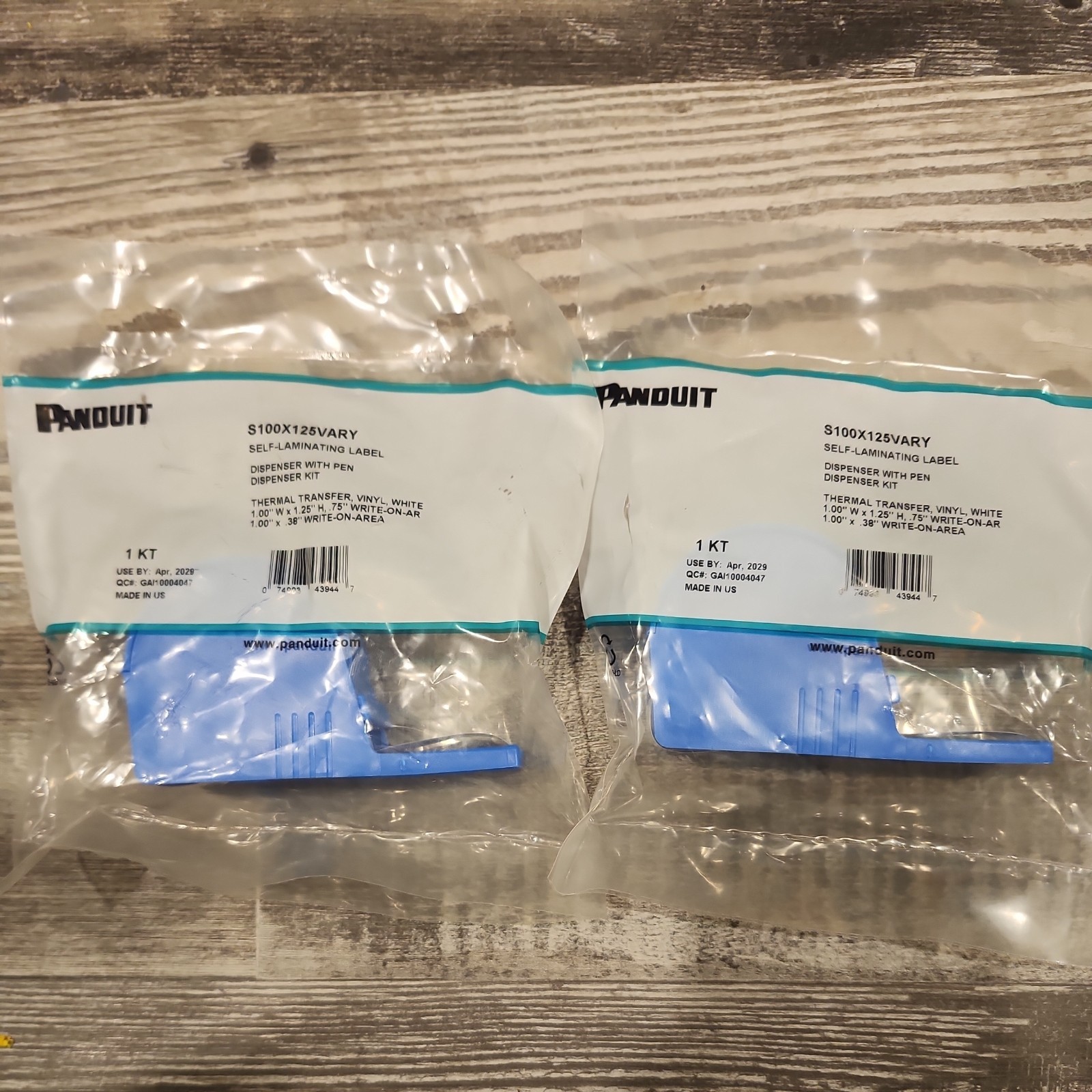 2 Panduit S100X125VARY StrongHold Cable Marker Dispenser, Vinyl, 0.38 Label H