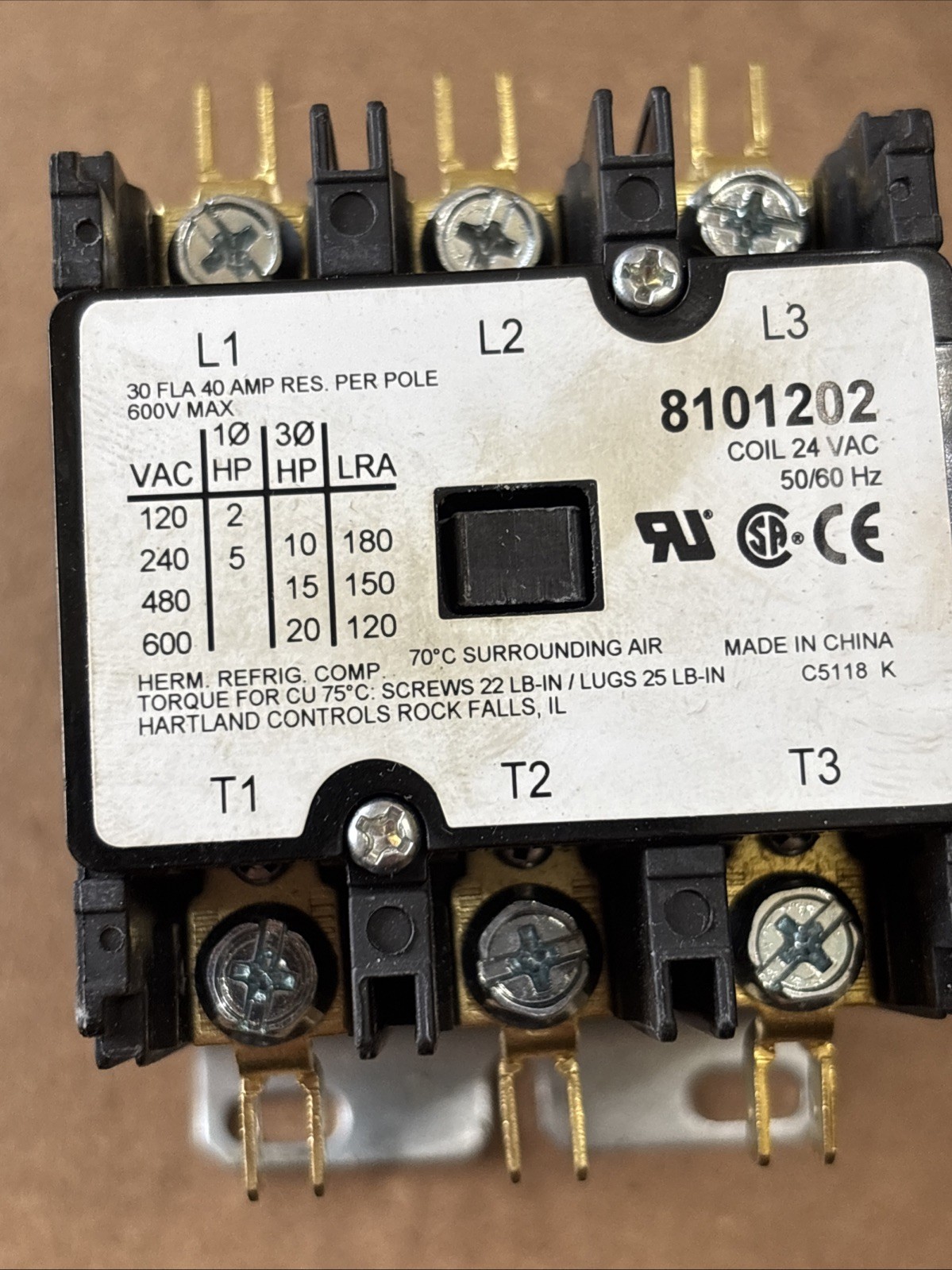 CONTACTOR 3P 30/40A 24V 810-1202 for Frymaster 810-1202