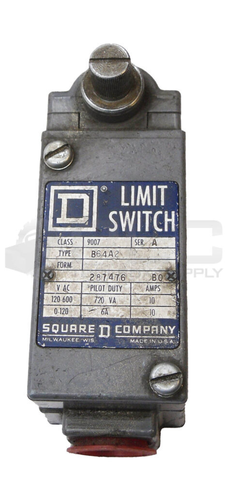 SQUARE D 9007 B64A2 /A LIMIT SWITCH 600VAC 10A 1/2HP