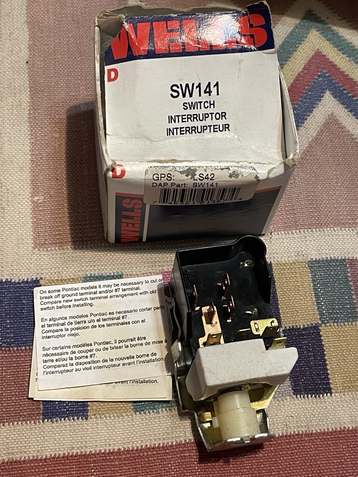 NOS Wells SW141 Headlight Switch Chevrolet Pontiac Oldsmobile Buick GMC