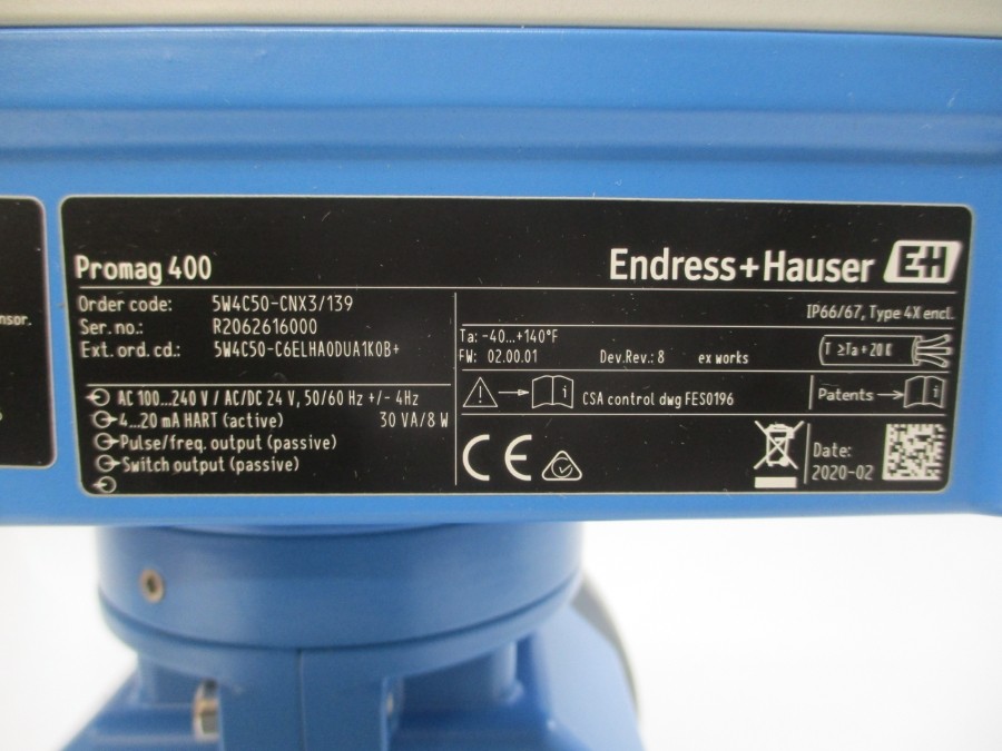 ENDRESS+HAUSER 5W4C50-CNX3/139 100-240VAC REV. 8 2″ NSMP