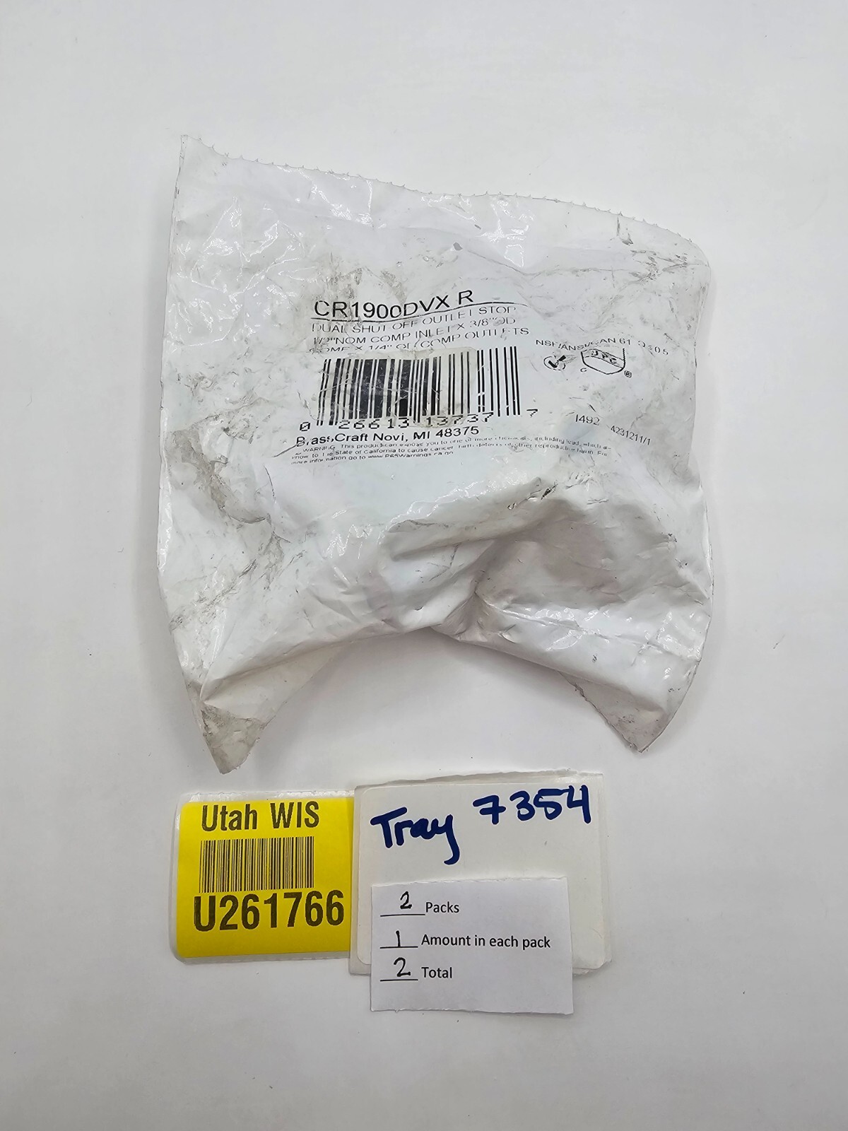 (QTY2) BrassCraft CR1900DVX R Dual Shut Off Outlet Stop 1/2″NOM x 3/8″OD x 1/4″