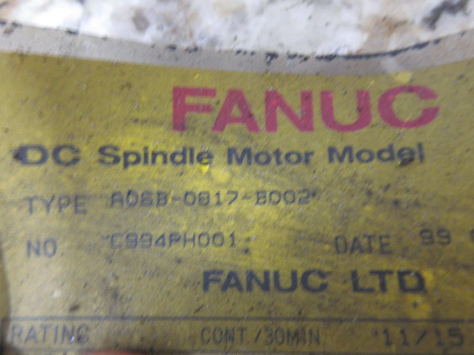 *SPECIAL* FANUC DC SPINDLE MOTOR ENCODER ROTOR RESOLVER A06B-0817-B002 C994PH001