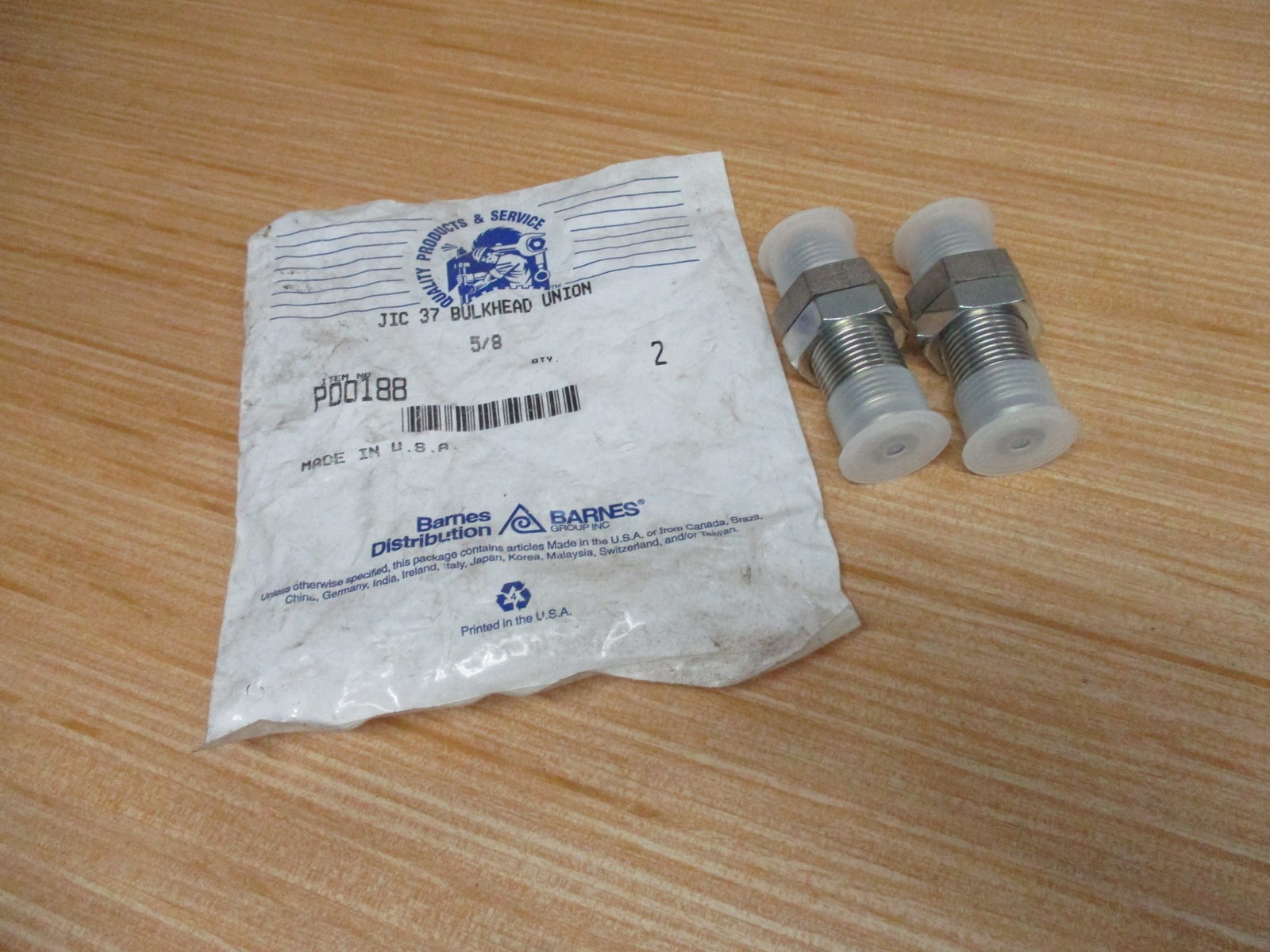 Barnes P00188 JIC 37 Bulkhead Union 5/8″ (Pack of 6)
