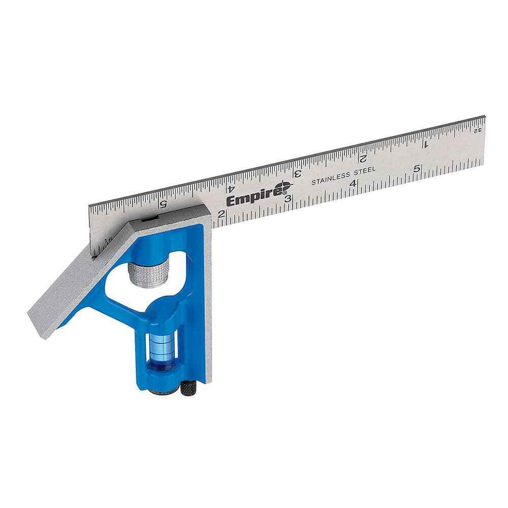 Empire Level E255 Stainless-Blade 6″ Combination Square Set, 1/64 & 1/32″ Grad