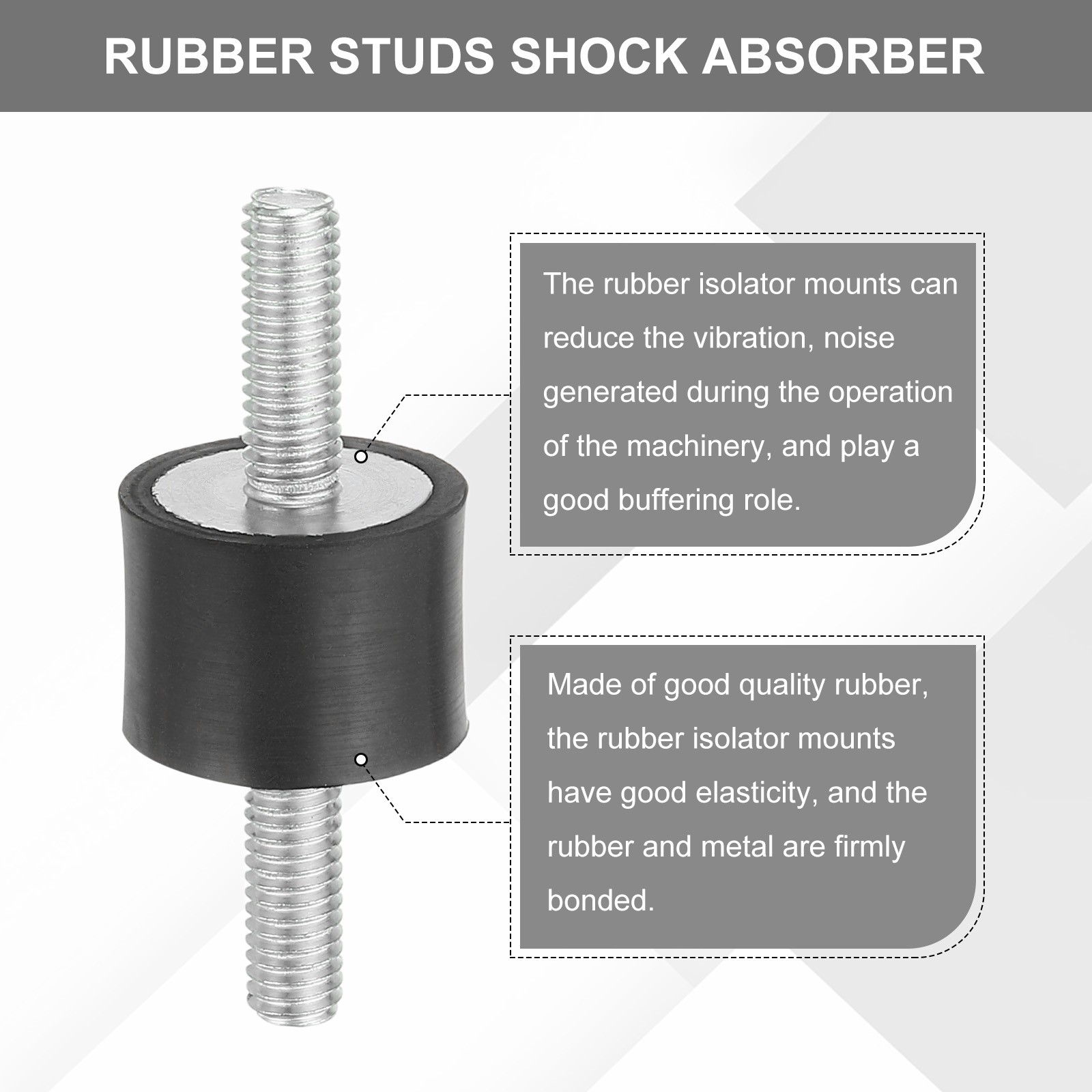 8 Pcs 15x20mm M6 Rubber Studs Shock Absorber, VV Type
