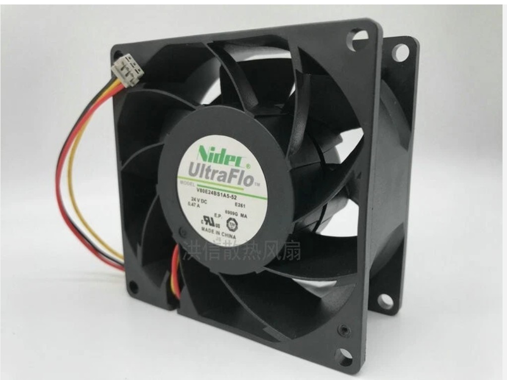 Nidec UltreFlo V80E24BS1A5-52 24V 0.47A 80mm for Schneider Cooling Fan