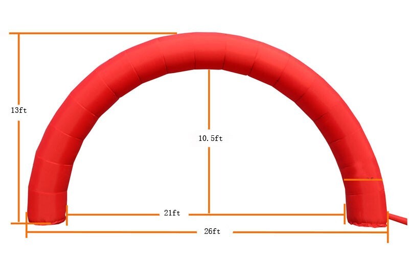 USED 26Ft Oxford Cloth Red Advertising Arch Business Activity Event No Blower