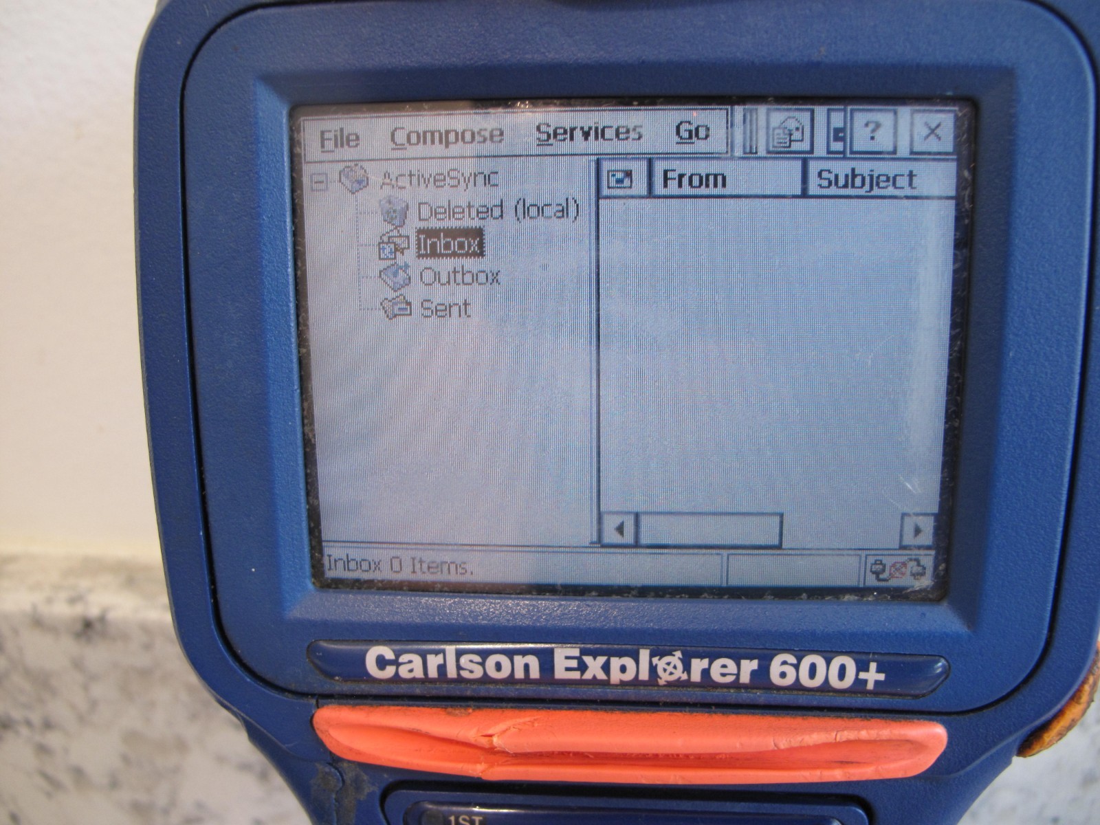 Carlson Explorer 600+ Data Collector turns on