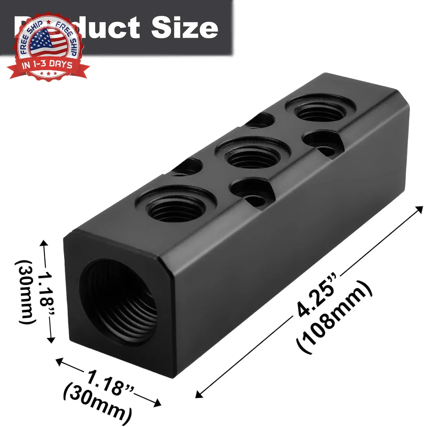 Air Manifold, 3 Way 5 Port Air Compressor Manifold, Air Hose Inline Manifold Blo