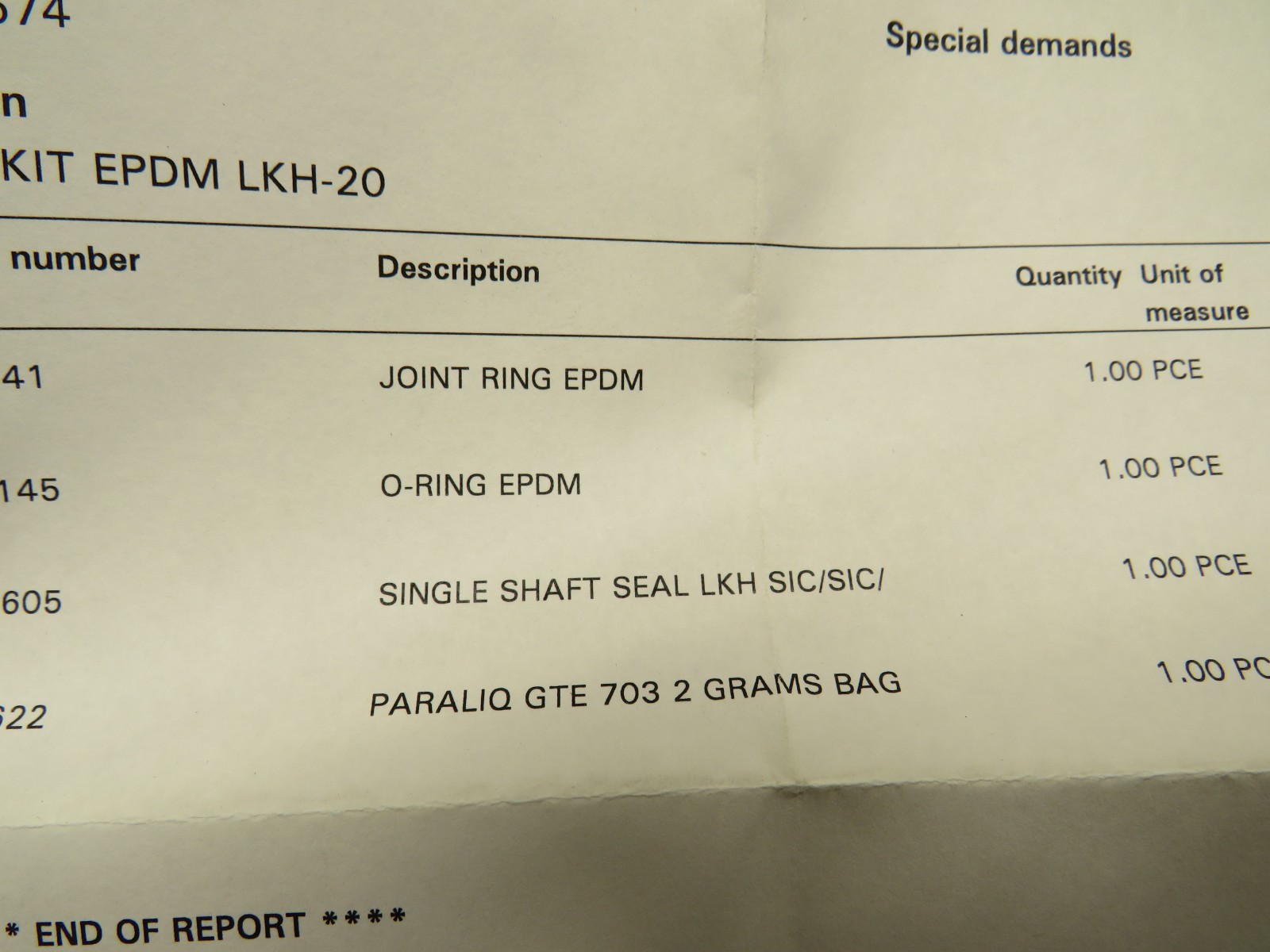 Alfa Laval 9611922574 Service Kit EPDM LKH-20