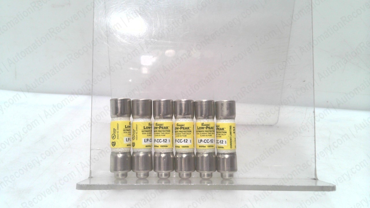 BUSSMANN LP-CC-12 UL CLASS CC FUSE PACK OF 6, NEW* #349297
