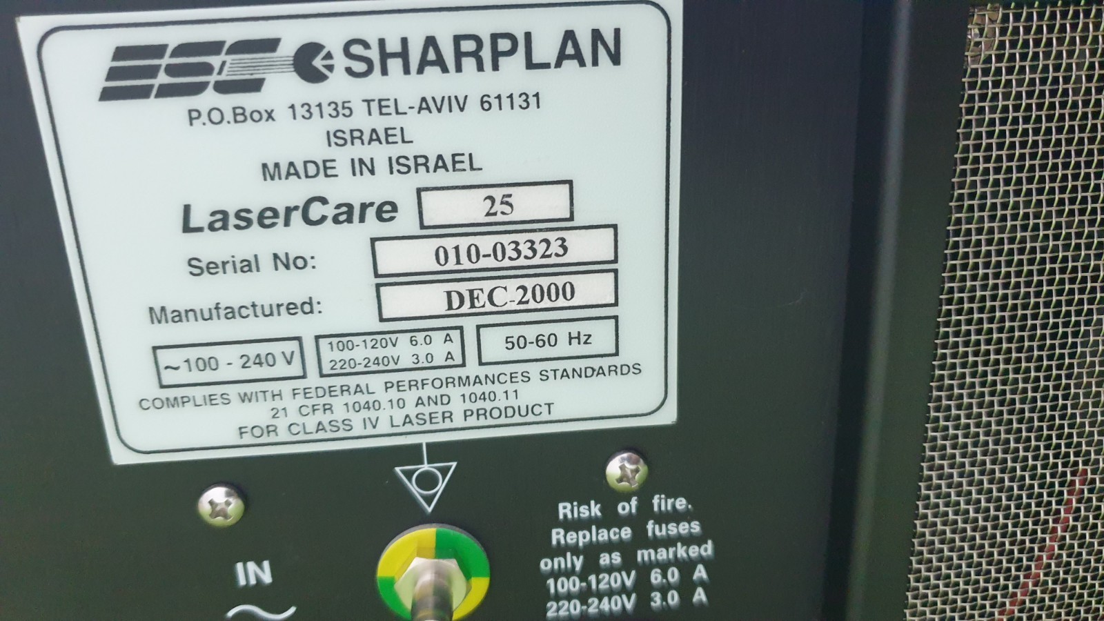 ESC Sharplan LaserCare 25 Laser System – Model: LaserCare 25