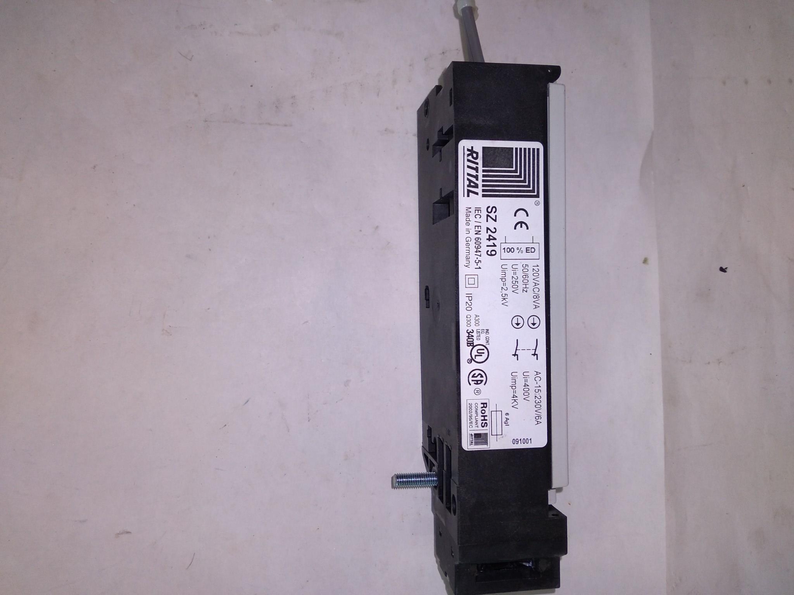 RITTAL SZ 2419 IEC/EN 60947-5-1 120VAC/8VA 50/60HZ 250V 2,5KV 400V 4KV