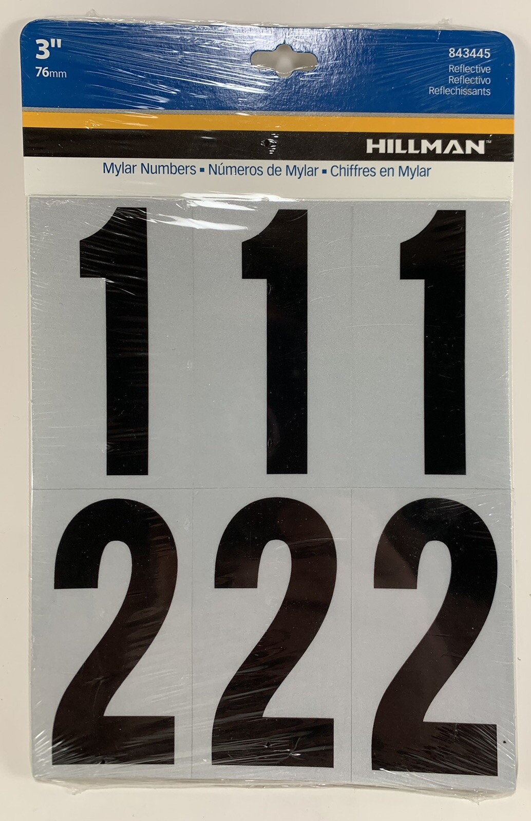 3″ Hillman 843445 Black Mylar Self-Adhesive 0 to 9 Number Set (27 #’s)