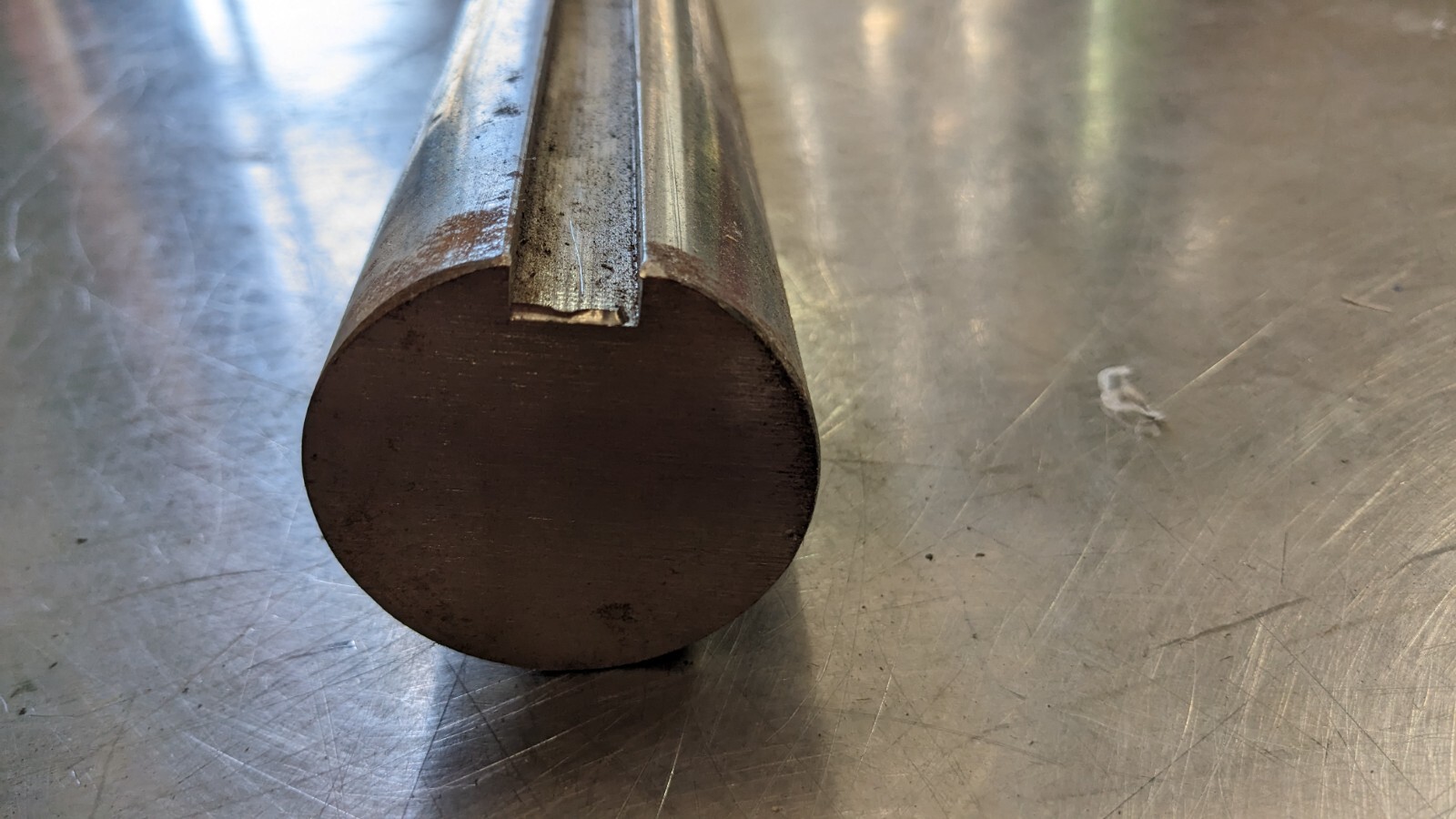 Round Linear Shafting 2.19″ Dia 48″ OAL Steel 1/2″ Key 2.19K1045ST-3