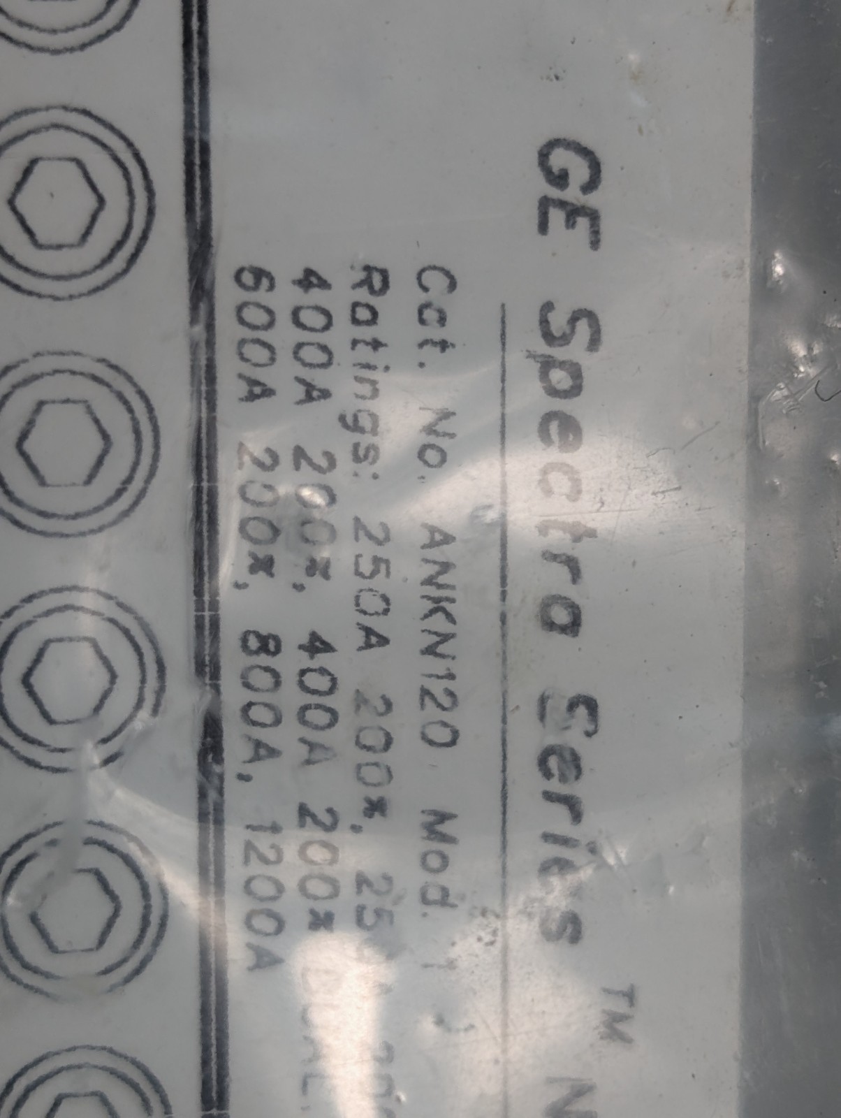 GENERAL ELECTRIC ANKN120 Spectra Series Neutral Assembly Kit