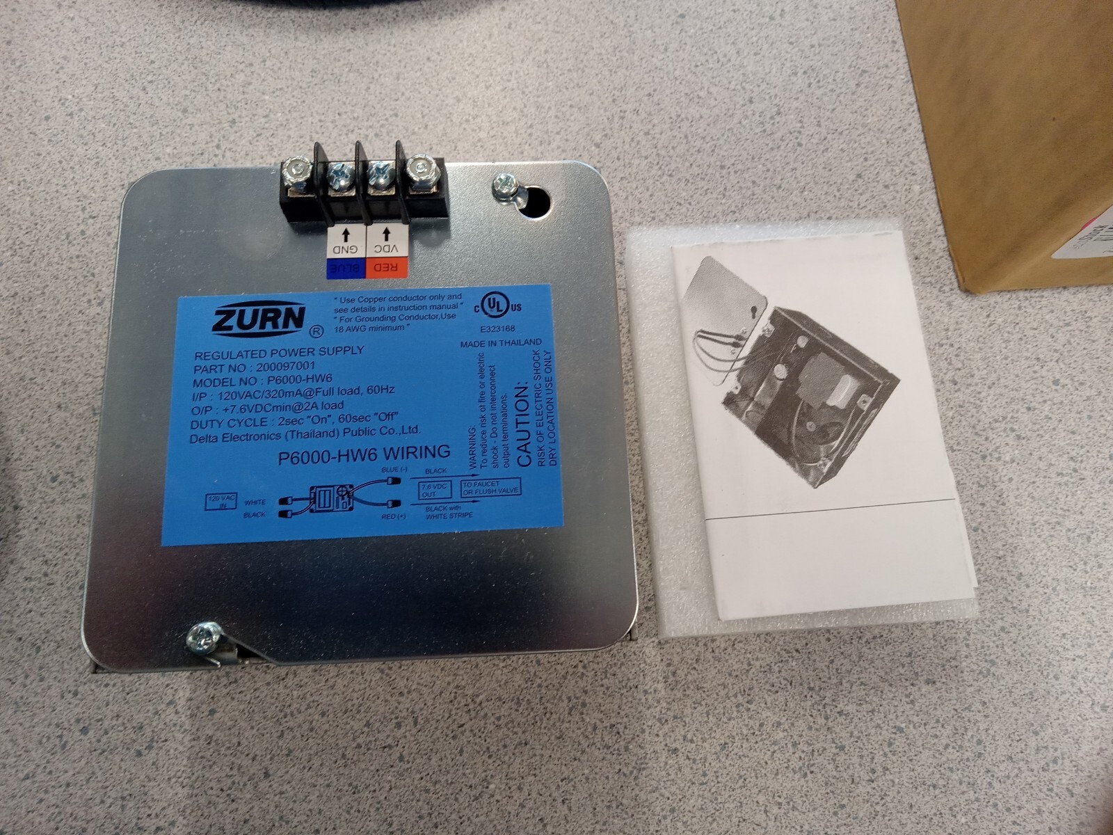 Zurn P6000-HW6 Hardwire Power Converter for 6VDC Flush Valves and Faucets