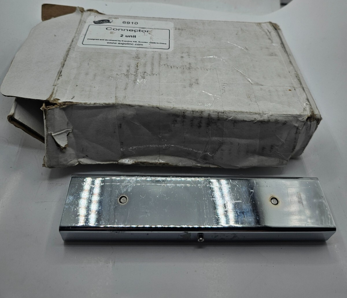 (QTY 2) Expolinc Profile Connector Steel Chrome Finish 6910