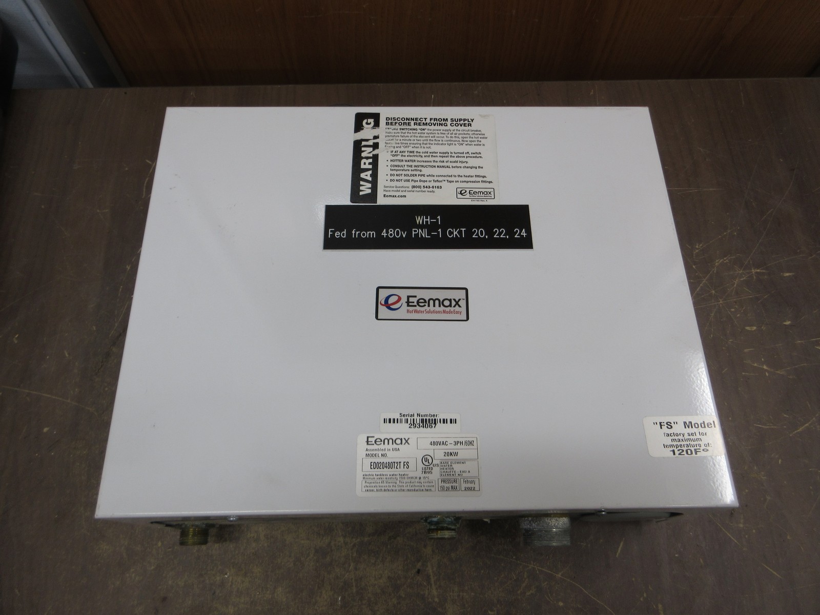 Eemax Electric Tankless Water Heater ED020480T2T FS 20kW 480V 3Ph 60Hz 150PSI